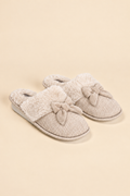 Pantofole da donna Noidìnotte  in ciniglia ed eco-pelliccia - Fiocco