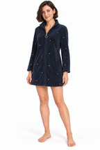 Vestaglia donna a pois con zip e tasche