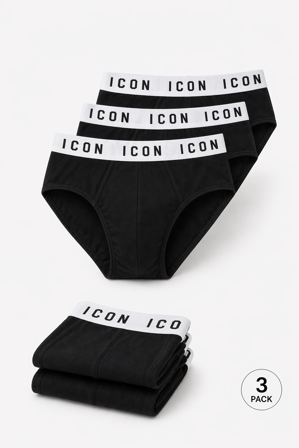 Slip uomo Icon 3 Pack - Nero
