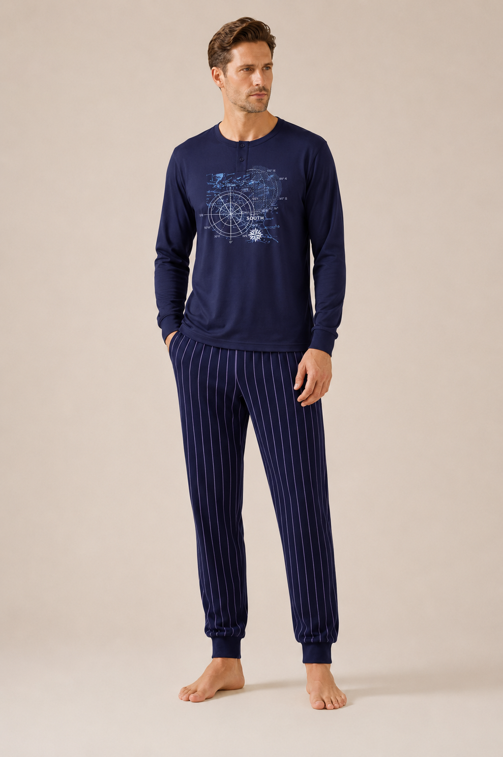 Pigiama da uomo manica lunga - Denim