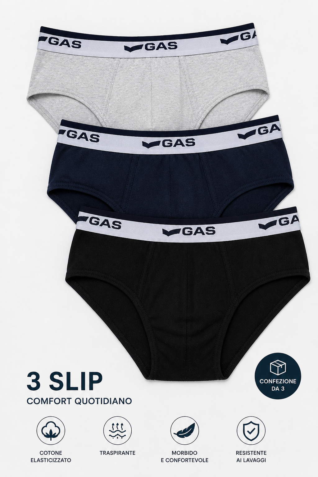 Slip da uomo in cotone Tri-Pack