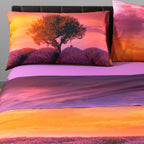 Lenzuola Copriletto In Cotone Lavender-Sunset Matrimoniale Unica Sogni Di Viaggi.