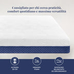 Materasso Matrimoniale Memory Foam Caleffi Comfort Duo – 20 cm, Ergonomico Made in Italy.