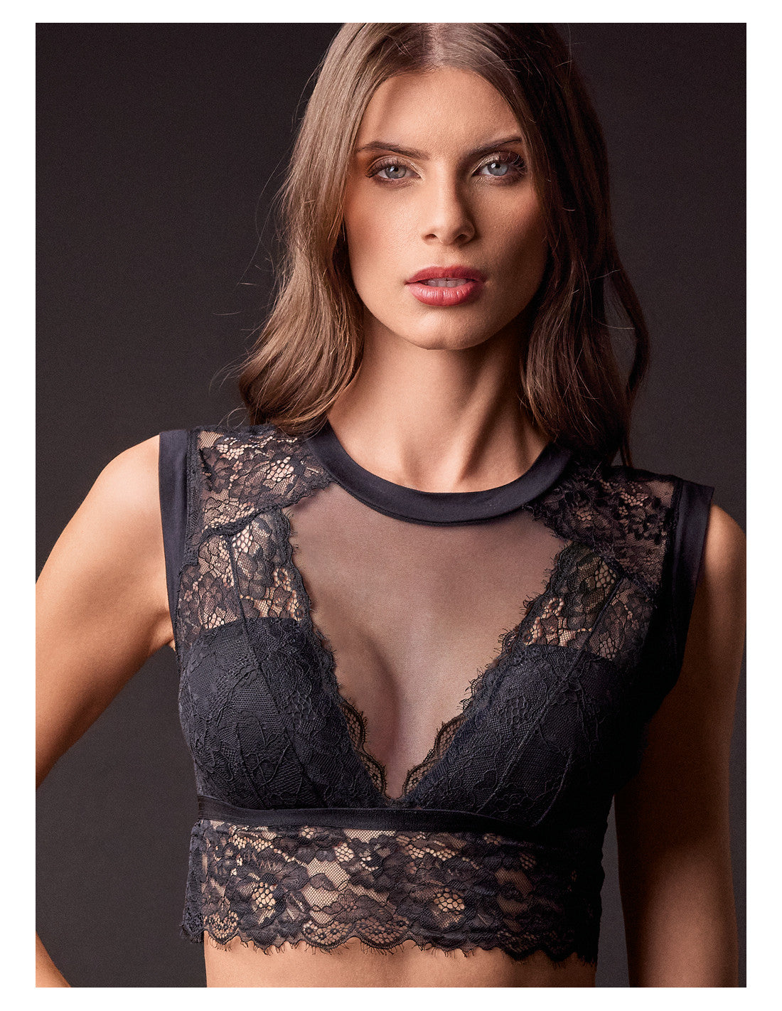 Top bra - Serie PARTY - Nero