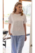 Pigiama da donna in cotone mezza manica con pantalone lungo