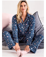 Pigiama aperto, manica lunga, in microcoral. SPACETRIP