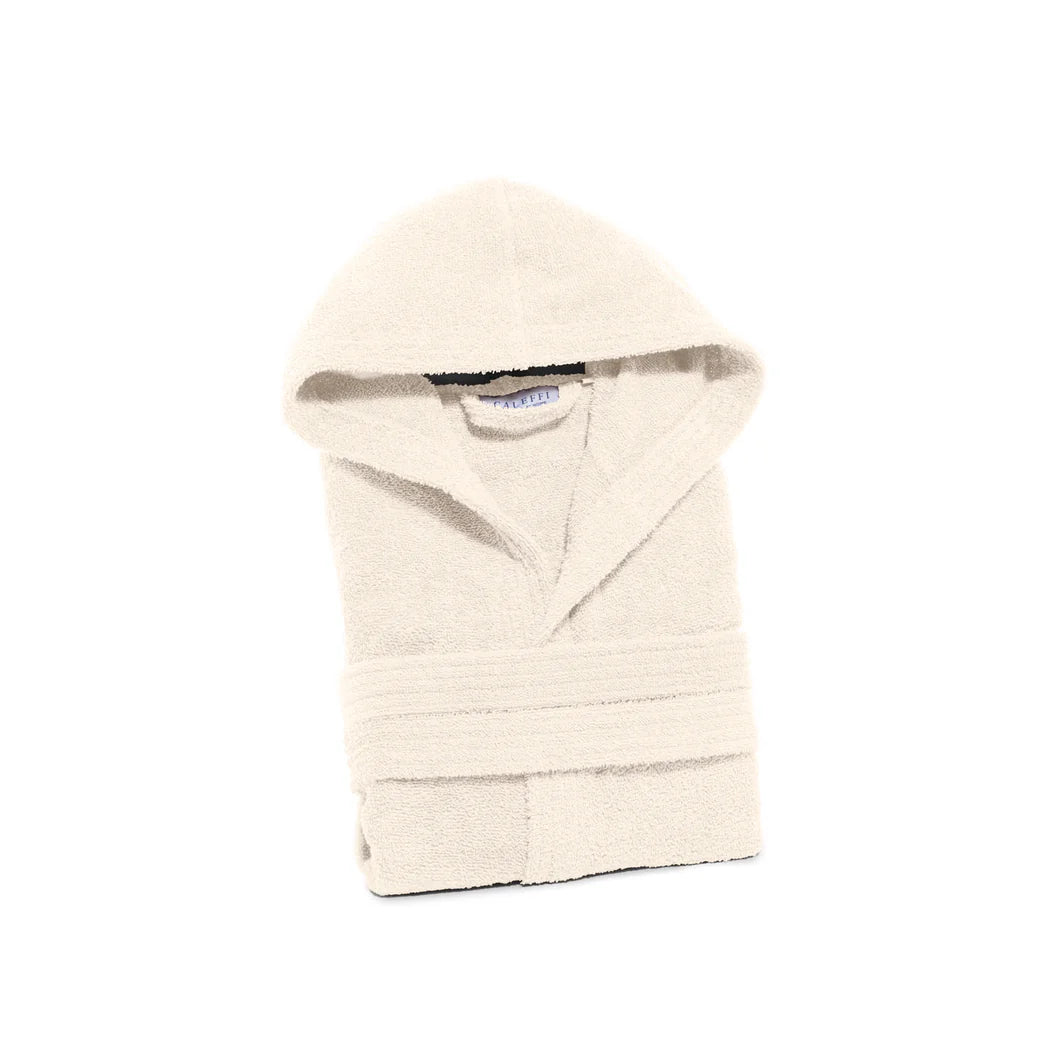 Accappatoio in Spugna di cotone Con Cappuccio Caleffi Minorca Unisex